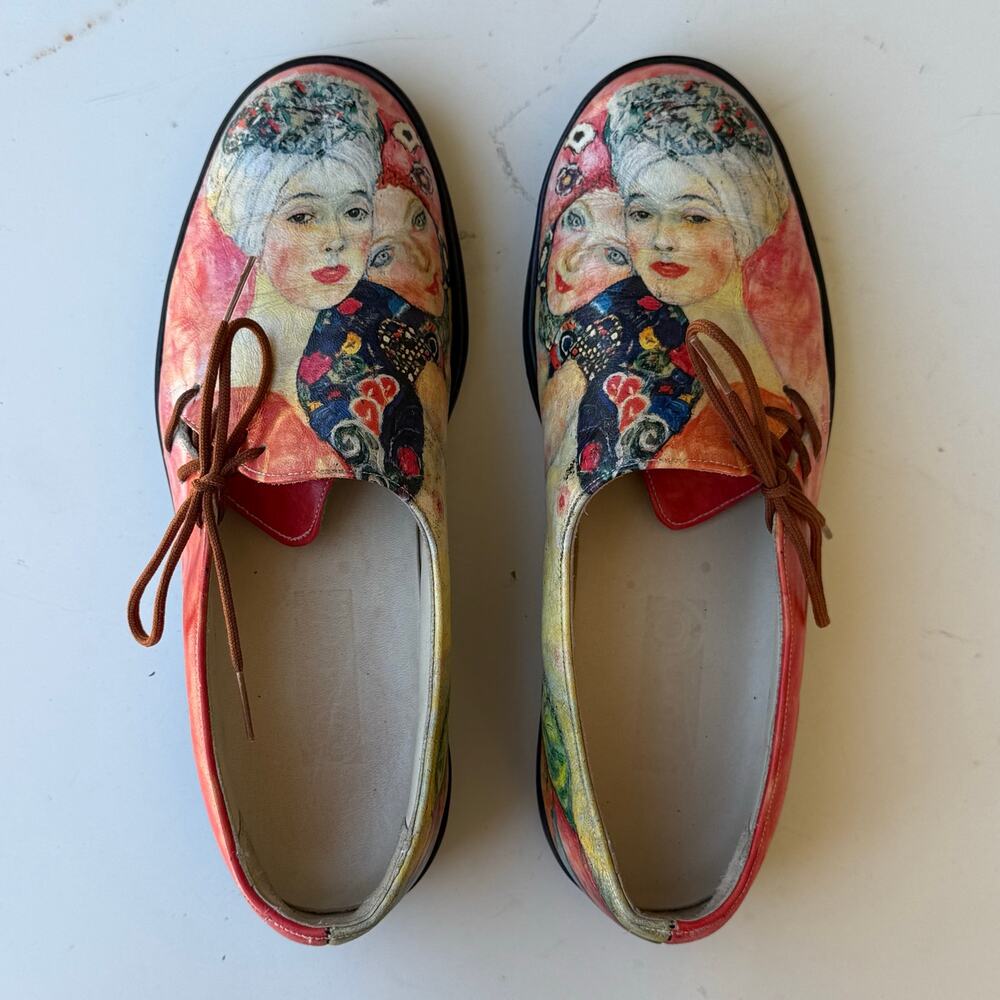 ICON Gustav Klimt GIRLFRIENDS Side-Tie Oxford Flat UNISEX SHOES Mens 4 Womens 6